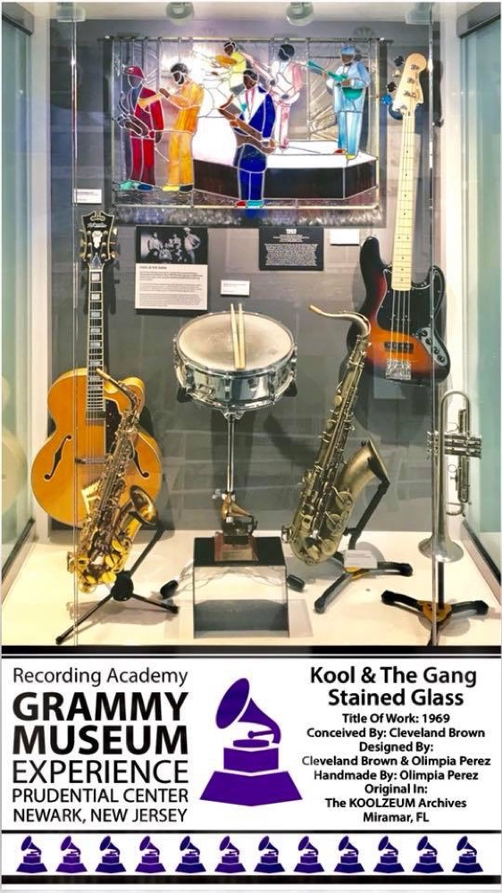 The Grammy Museum Experience display of the 1969 Kool & The Gang stained glass